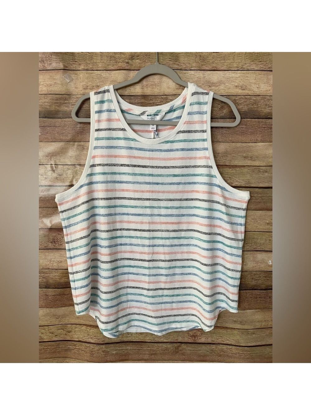 Market & Spruce Stitch Fix Womens Sleeveless Tank Top Shirt Striped Size XXL NWT